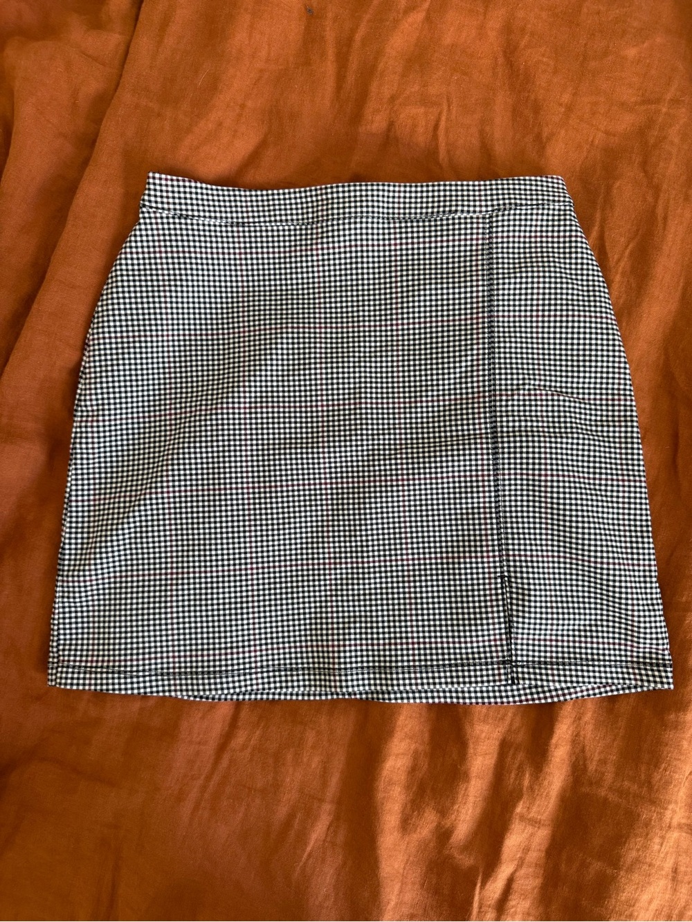 Hollister Black & White Gingham Mini Skirt